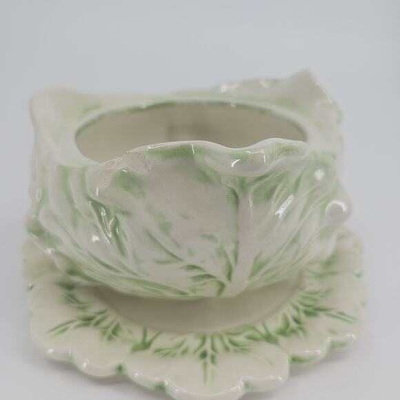 Vintage Holland Mold Cabbage Bowl Soup Tureen Plate Platter Serving Bowl Dish 92 - Picture 4 of 12
